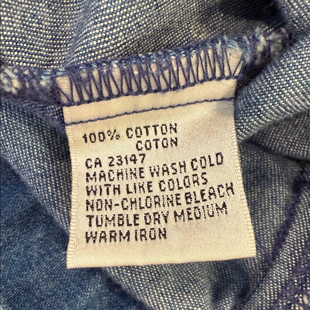 Talbots Cotton Denim Jeans Jacket double button up notched collar pockets SZ SM - Picture 6 of 11
